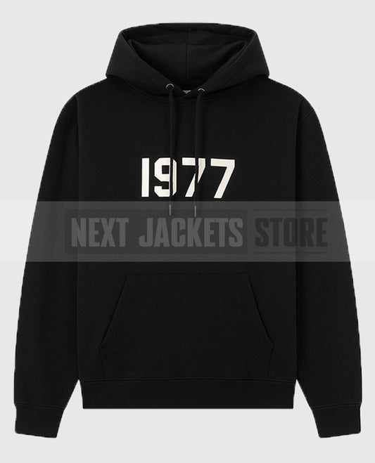 1977 Essentials Black Hoodie