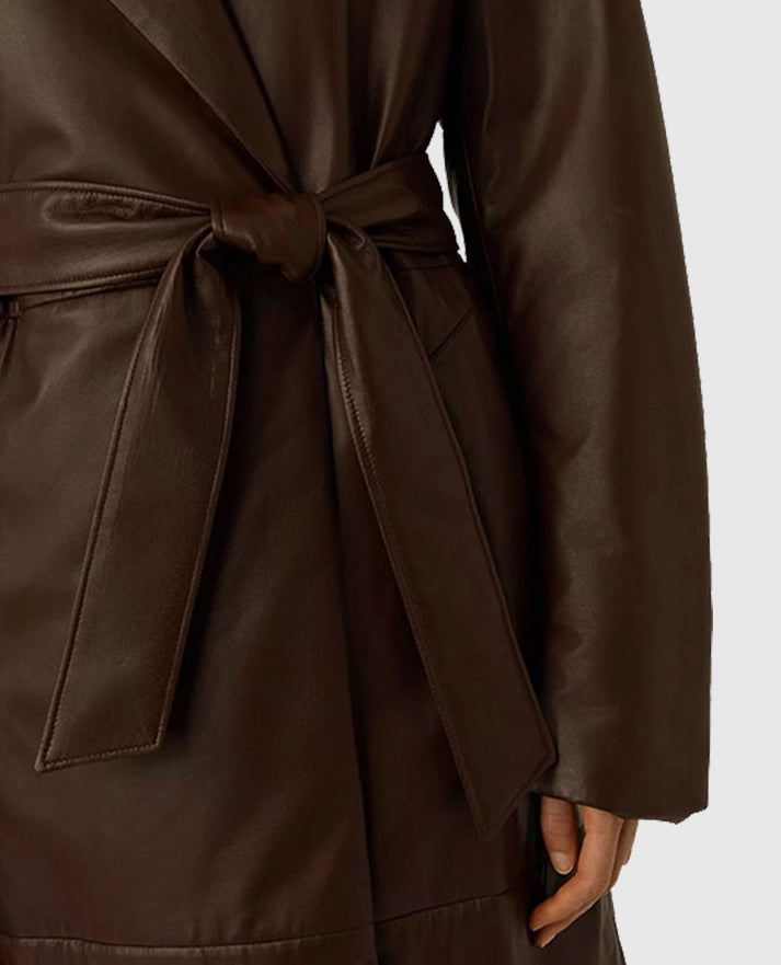 Women's Leather Vintage 90's Long Coat