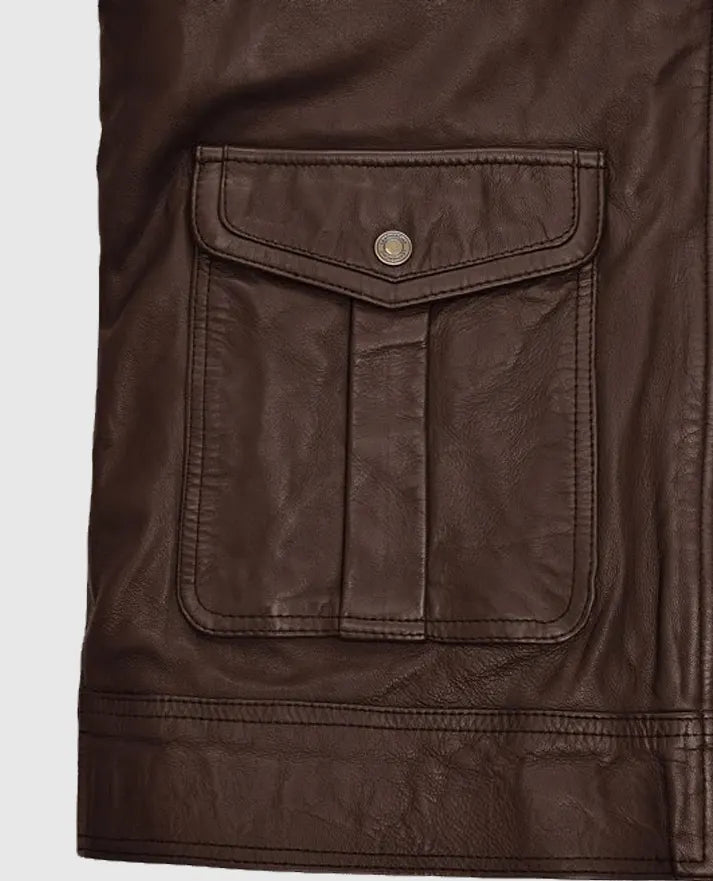 Men's Brown Leather Retro Style Jacket