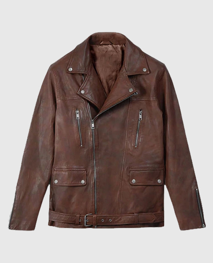 Men's Dauntless Spanish Brown Biker Leather Jacket