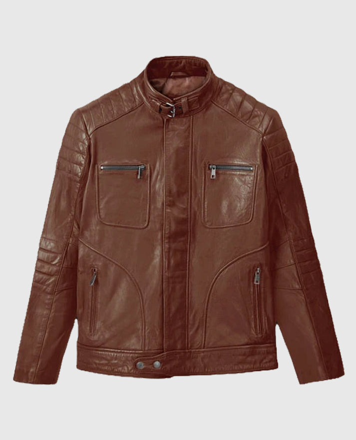 Men's Moto Firefly Tan Leather Jacket
