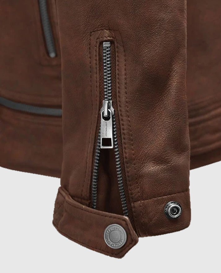 Men's Spanish Brown Ironwood Biker Jacket