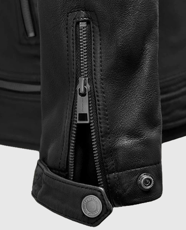 Men's Black Biker Ironwood Leather Jacket