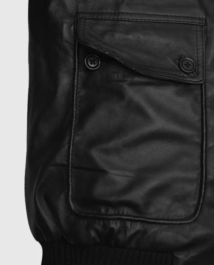 Ryan Reynolds Leather Jacket in Black