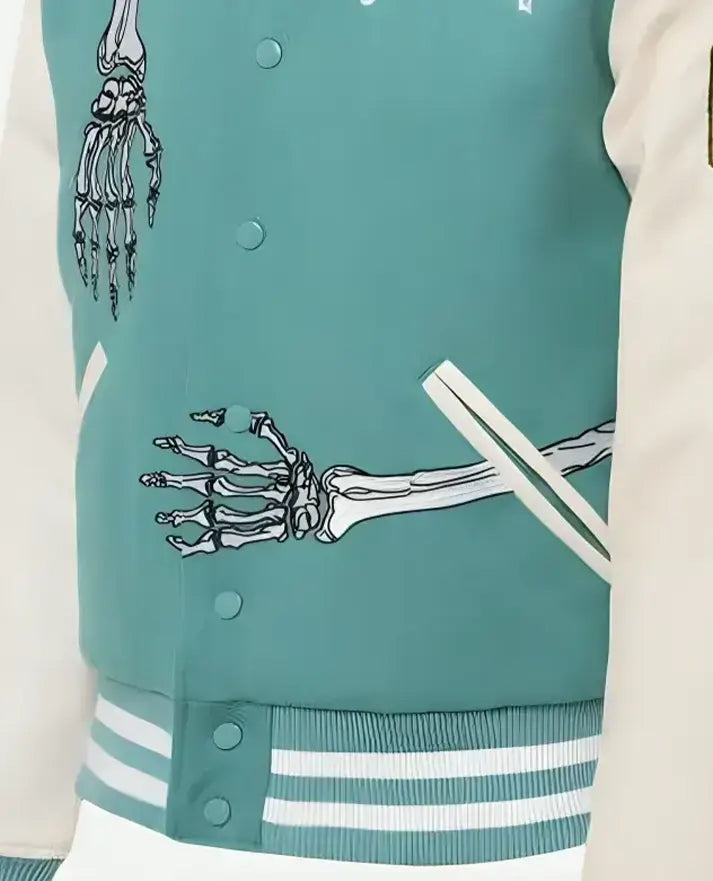 Men's Rod Godspeed Skull Mint Varsity Jacket