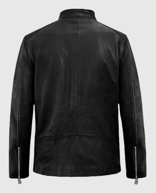Biker Black Motorad Leather Jacket for Men