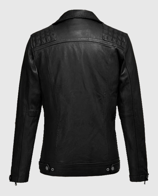 Black Biker Ironwood Leather Jacket for Men