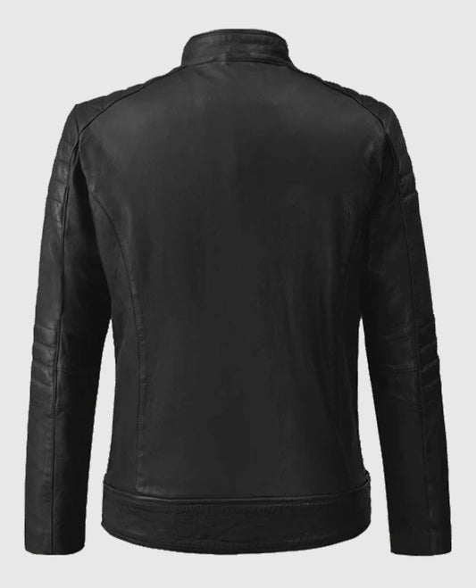 Black Firefly Biker Leather Jacket for Men