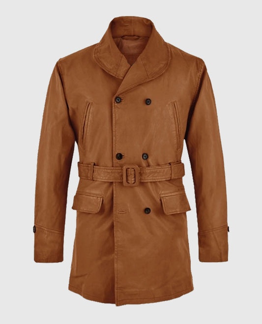 Brad Pitt Legends of the Fall Brown Leather Trench Coat