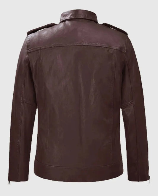 Burgundy Rutland Riding Leather Jacket For Men