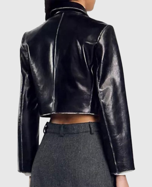 Drew Barrymore Show Christina Ricci Black Leather Jacket