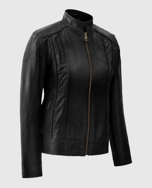 Leather Clova Jacket for Womens