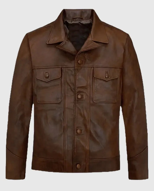 Leonardo DiCaprio Once Upon a Time in Hollywood Brown Leather Jacket