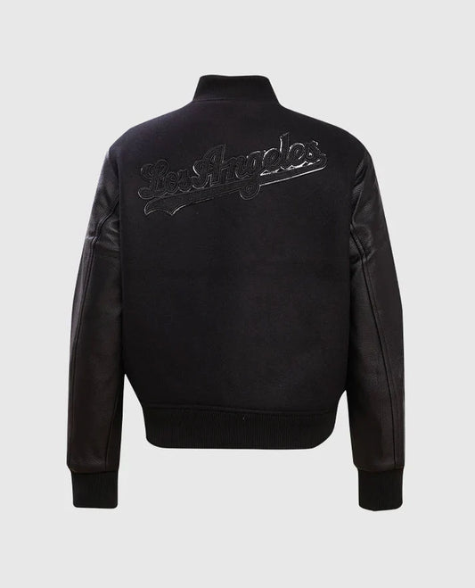 MLB Los Angeles Dodgers Black Varsity Jacket for Women