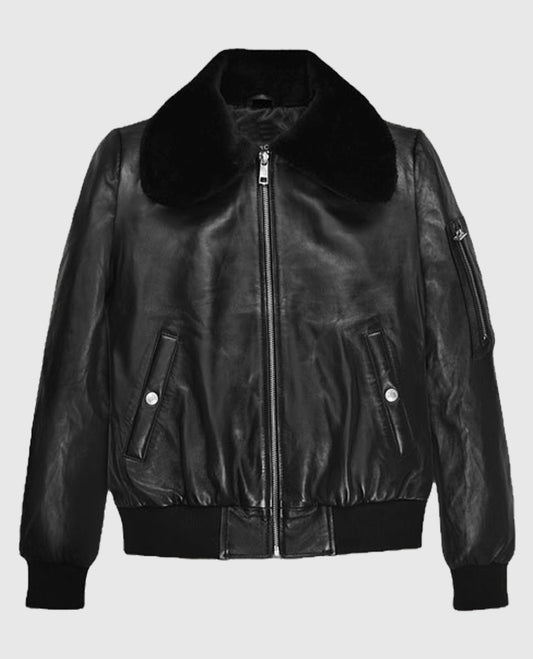 Marilyn Monroe Black Leather Jacket