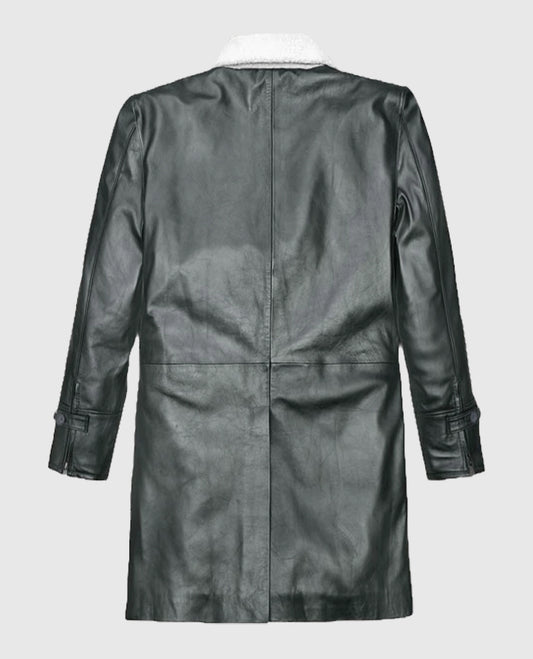 Metallic Lurex Gray Tom Hardy Long Trench Coat