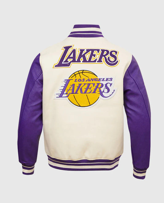 NBA Los Angeles Lakers Women's White/Purple Varsity Jacket