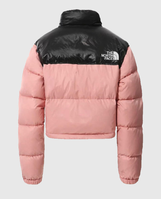 North Face Puffer Pink Black Jacket