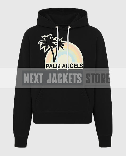 Palm Angels Rainbow LVR Exclusive Black Hoodie