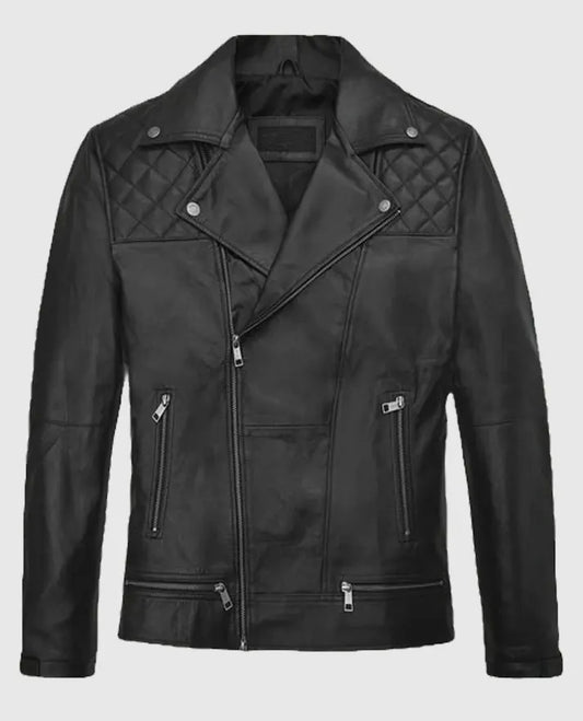 Patrick J Adams Black Leather Jacket