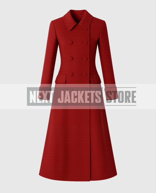 Princess Kate Middleton Red Wool Coat