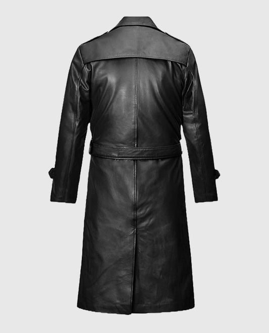 Samuel L. Jackson Shaft Black Leather Long Coat