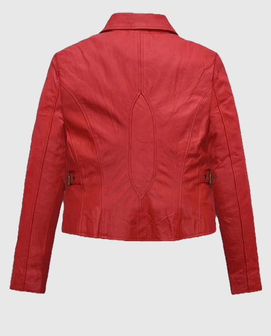 Soft Tango Jennifer Lopez Gigli Red Washed Leather Jacket