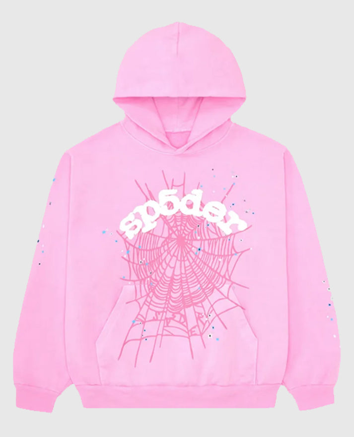 Sp5der OG Web Pink Pullover Hoodie