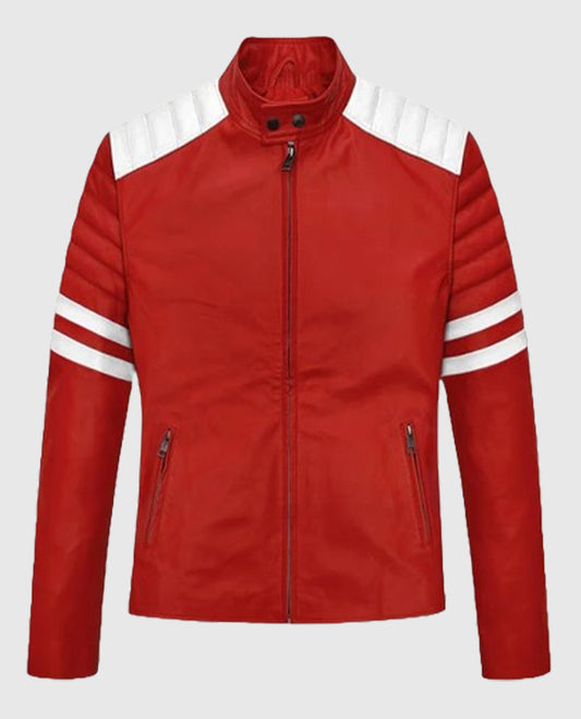 Tyler Durden's Fight Club Red Leather Jacket
