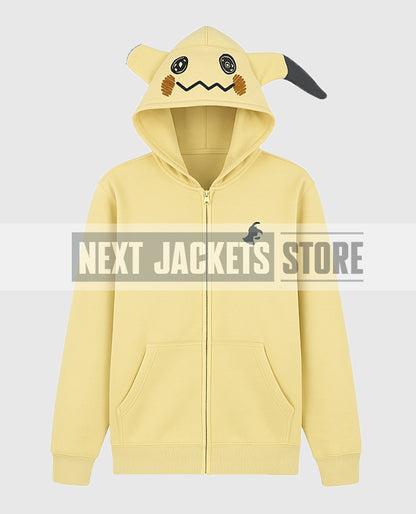 Mimikyu Themed French Terry Zip-Up Hoodie