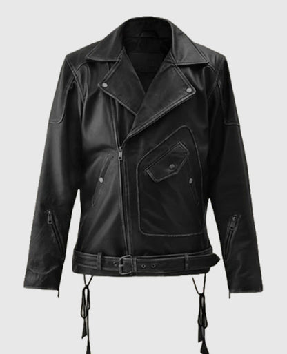 Shop Street Style Biker Leather Jacket For Men