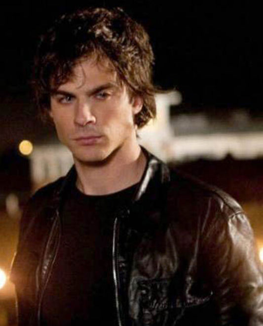 Damon Salvatore Sheepskin Leather Jacket