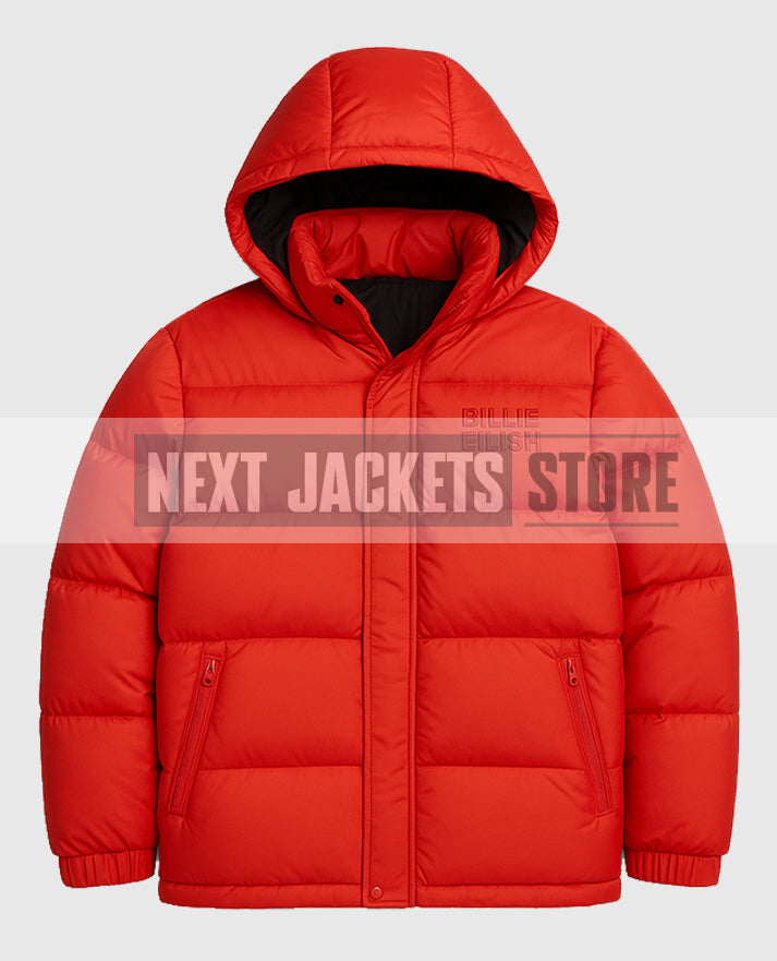 Billie Eilish Red Puffer Jacket