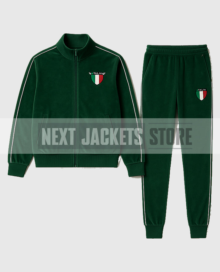 Jason Kelce Italia Green Velour Tracksuit