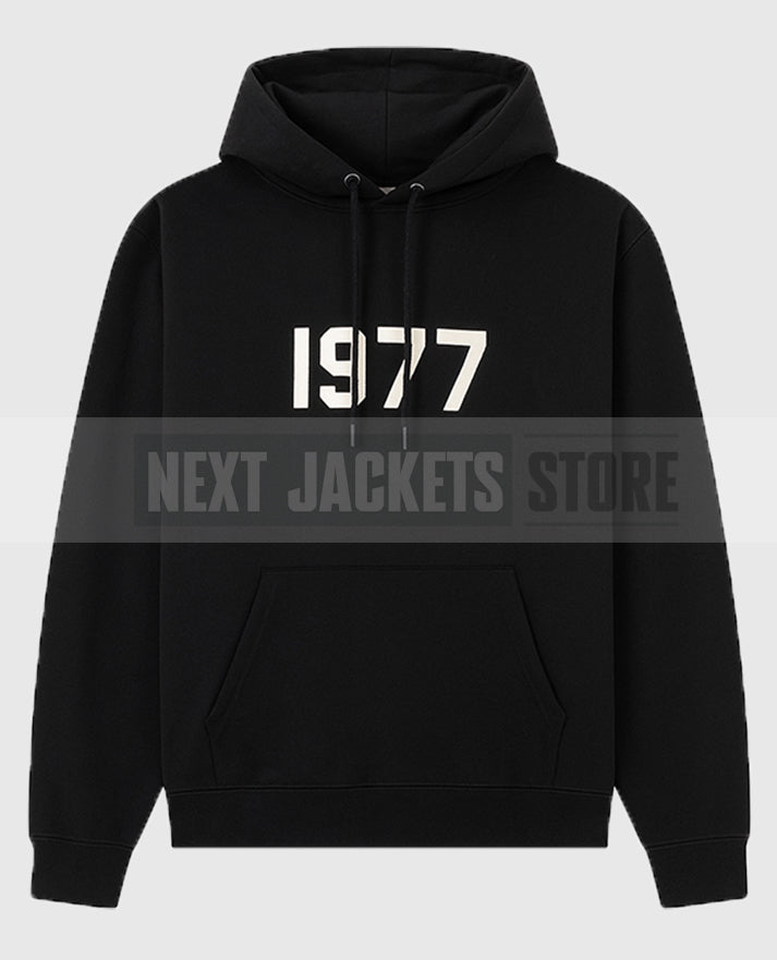 1977 Essentials Black Hoodie