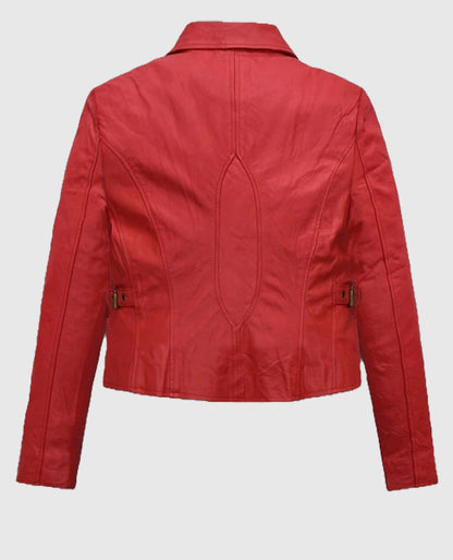 Soft Tango Red Washed Jennifer Lopez Gigli Leather Jacket