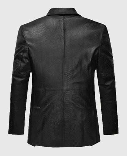 Men's Python Catwalk Black Leather Blazer
