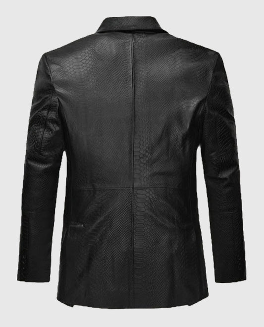 Men's Python Catwalk Black Leather Blazer