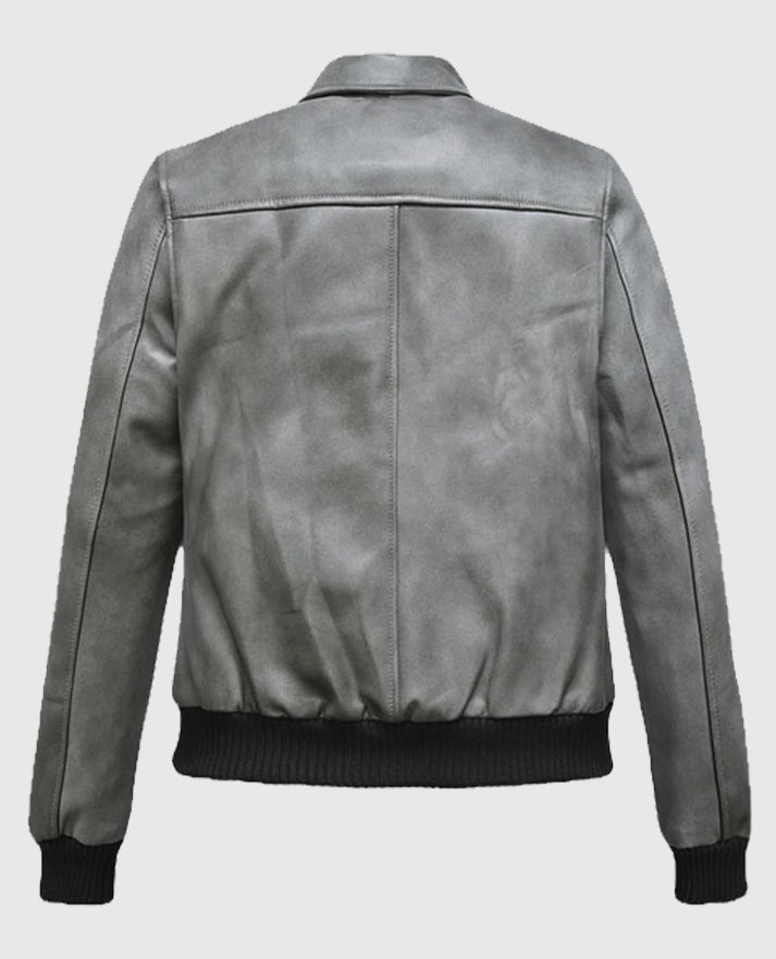 Harbor Gray Kendall Jenner Leather Jacket