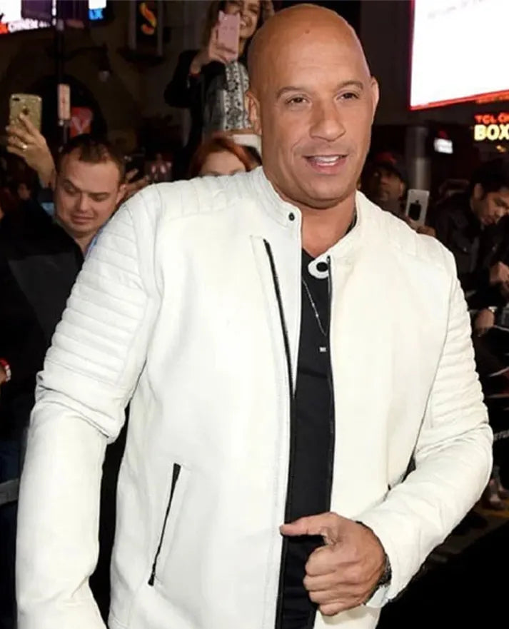 Vin Diesel White Leather Jacket
