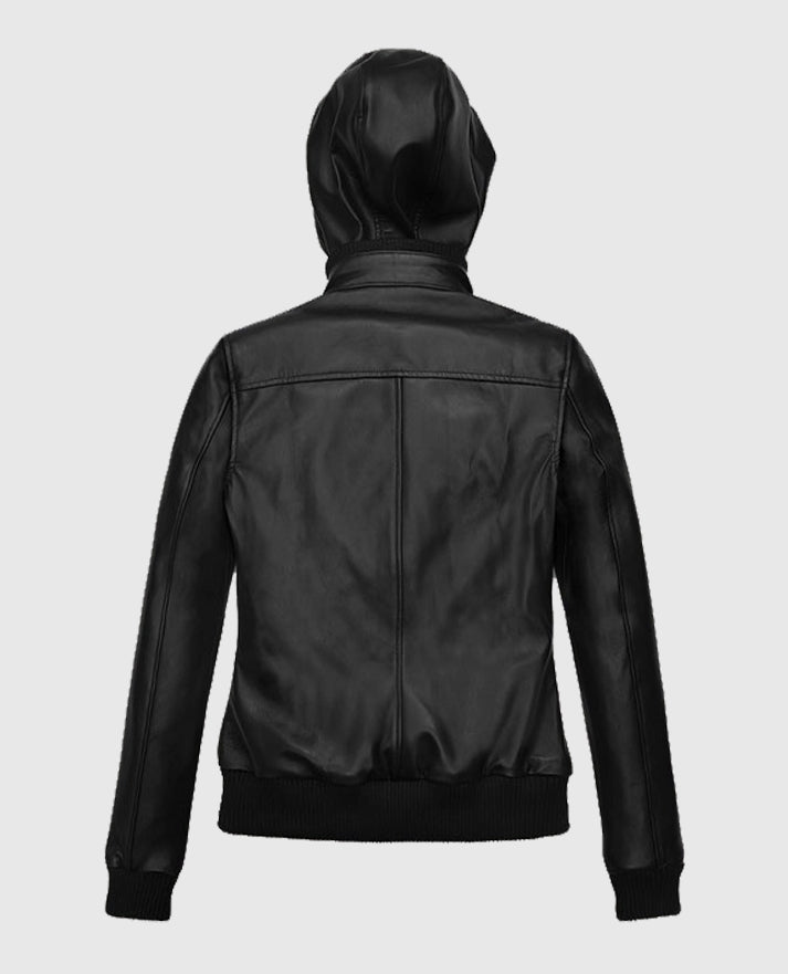 Women's Detachable Hood Symphony Leather Jacket