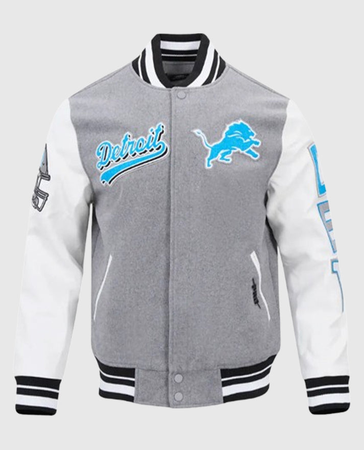 Script Tail Detroit Lions Classic Rib Varsity Jacket