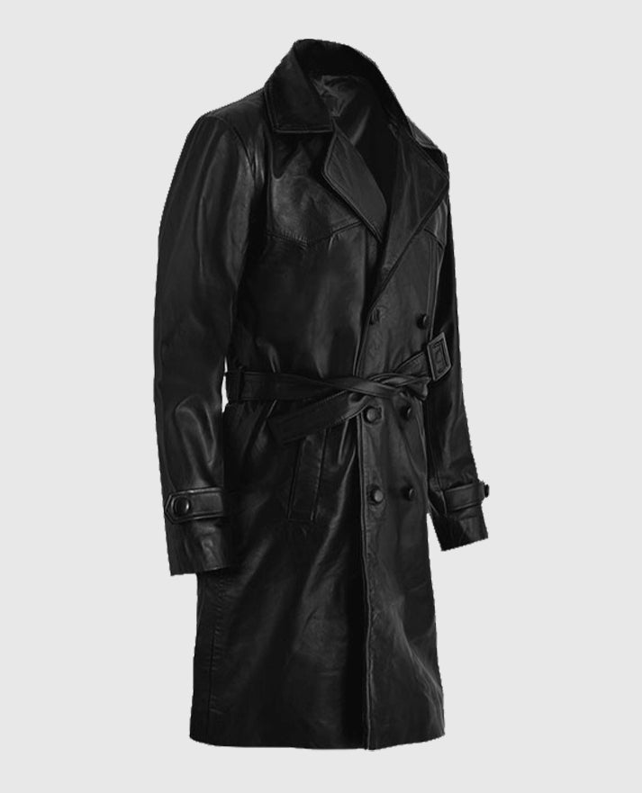Men's 1970’s Leather Vintage Trench Coat