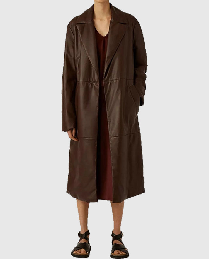 Women's Leather Vintage 90's Long Coat