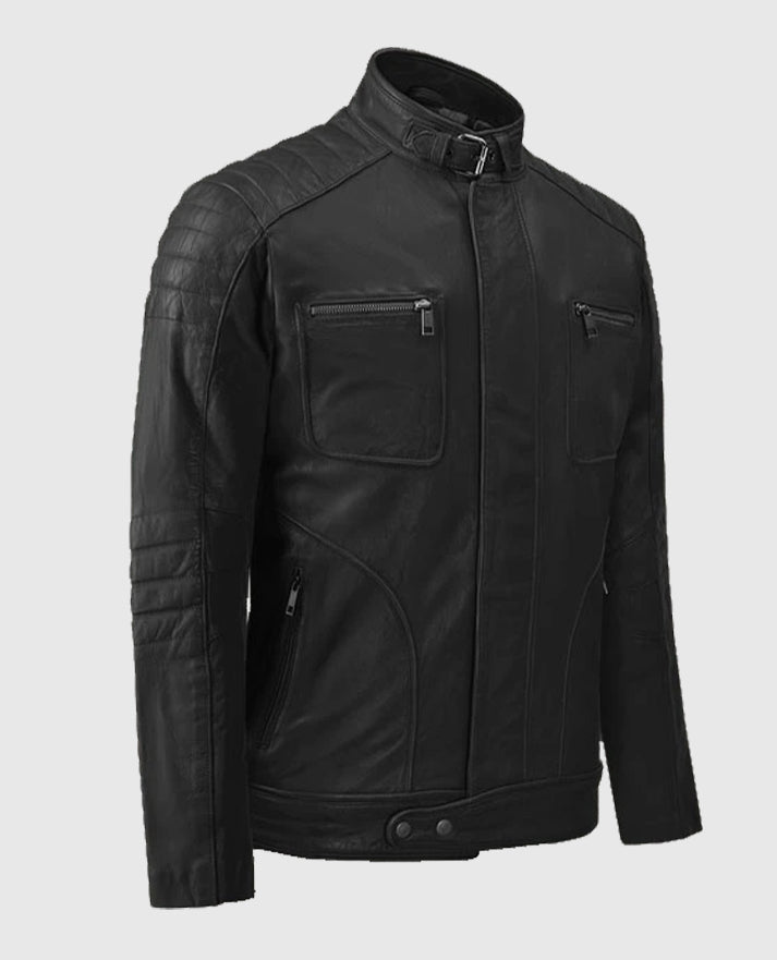Men's Black Firefly Biker Leather Jacket