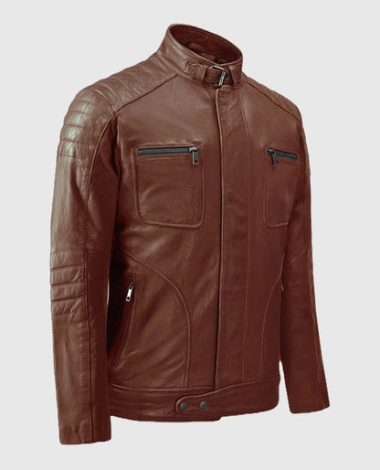Men's Moto Firefly Tan Leather Jacket