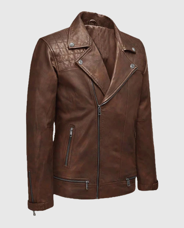 Men's Spanish Brown Ironwood Biker Jacket