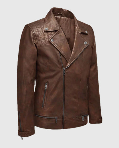 Men's Spanish Brown Ironwood Biker Jacket