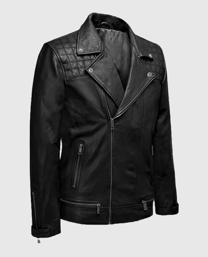 Men's Black Biker Ironwood Leather Jacket
