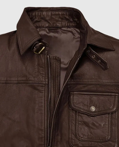 Men's Brown Leather Retro Style Jacket